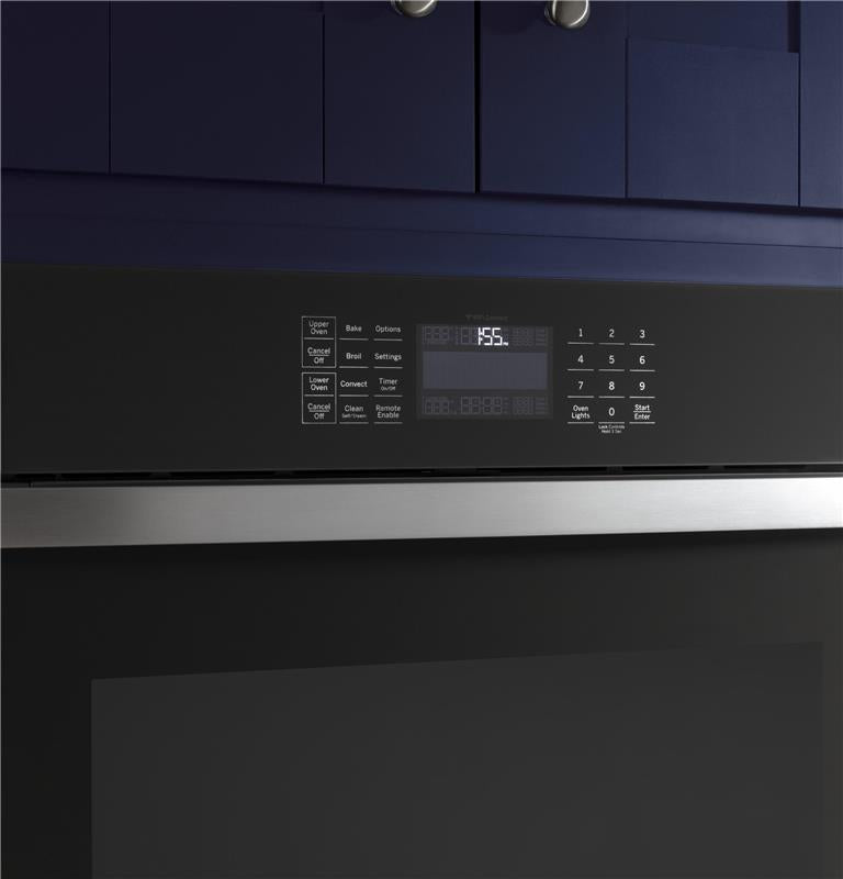 GE(R) 30" Smart Built-In Self-Clean Convection Double Wall Oven with Never Scrub Racks-(JTD5000SNSS)