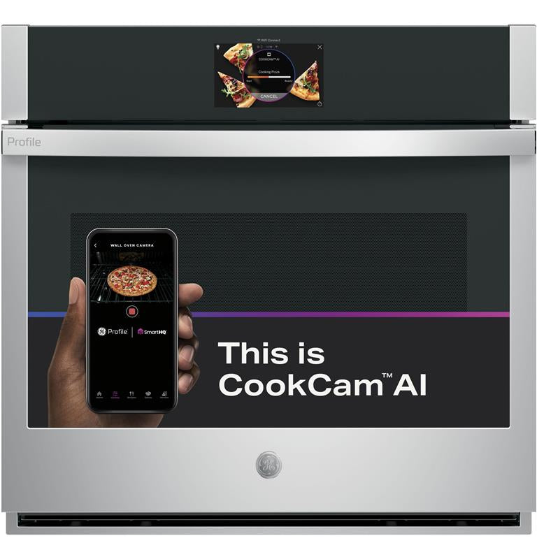 GE Profile(TM) 30" Smart Built-In Convection Single Wall Oven with In-Oven Camera and No Preheat Air Fry-(PTS9000BNTS)