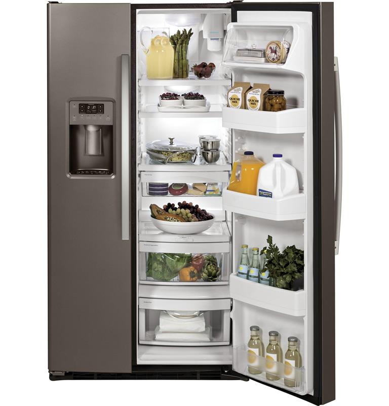 GE(R) 25.3 Cu. Ft. Side-By-Side Refrigerator-(GSS25GMHES)