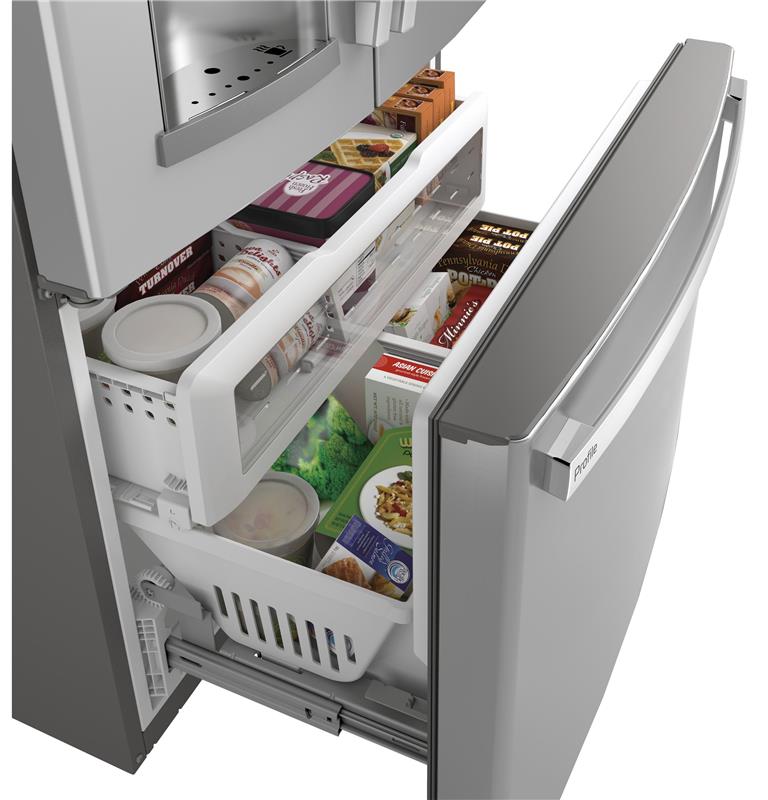 GE Profile(TM) Series ENERGY STAR(R) 22.1 Cu. Ft. Smart Counter-Depth Fingerprint Resistant French-Door Refrigerator with Keurig(R) K-Cup(R) Brewing System-(PYE22PYNFS)