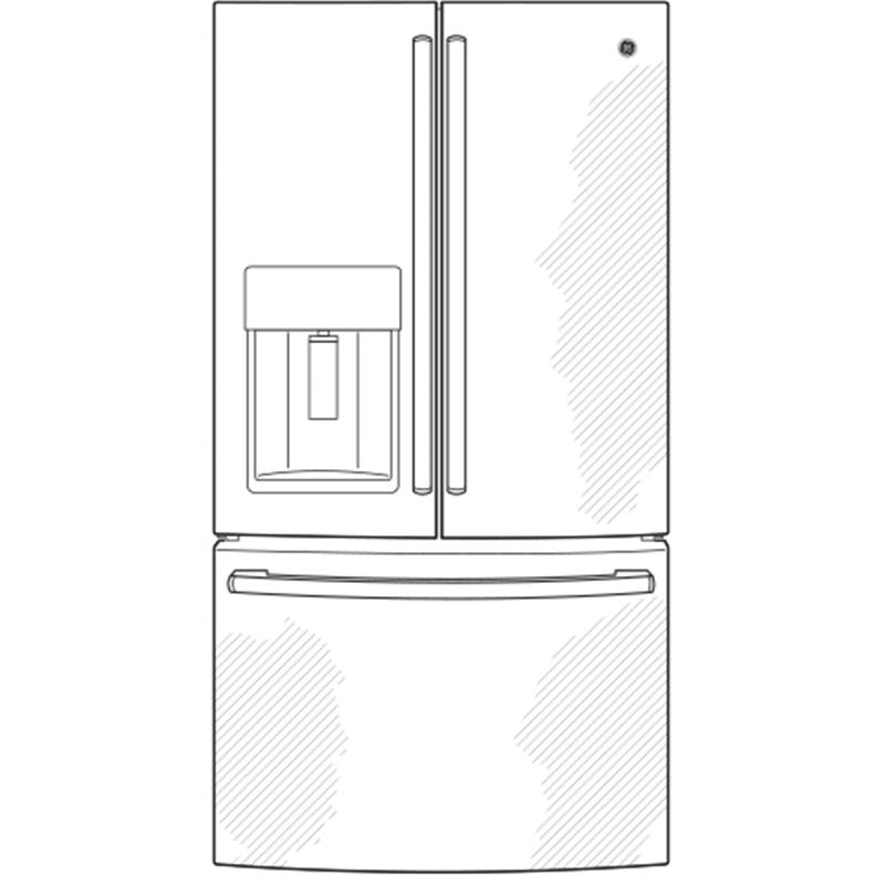 GE(R) 27.7 Cu. Ft. Fingerprint Resistant French-Door Refrigerator with Door In Door-(GFD28GYNFS)