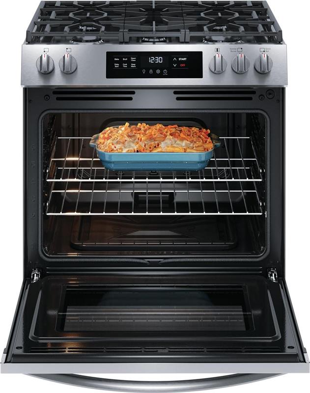 Frigidaire 30" Front Control Gas Range with Quick Boil-(FCFG3062AS)
