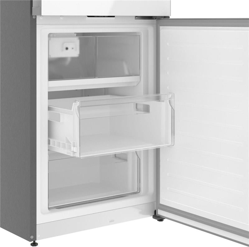 800 Series Free-standing fridge-freezer with freezer at bottom, glass door 24" White-(B24CB80ESW)