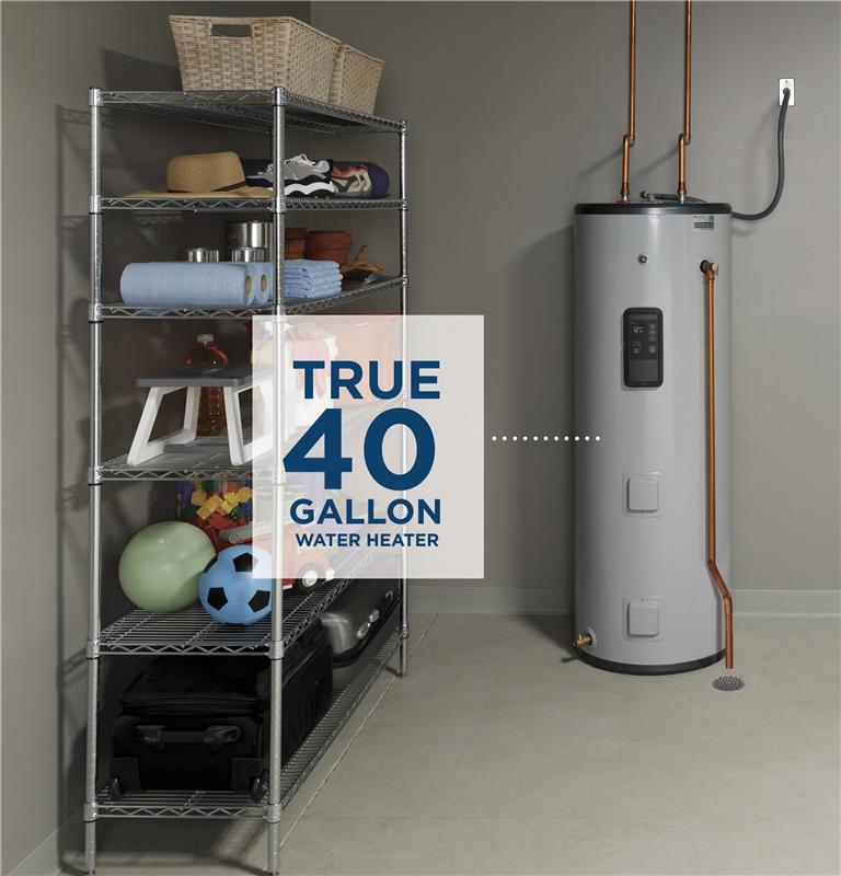 GE(R) Smart 40 Gallon Tall Electric Water Heater-(GE40T12BLM)