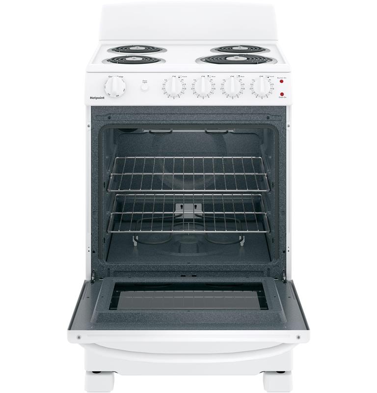 Hotpoint(R) 24" Electric Free-Standing Front-Control Range-(RAS240DMWW)