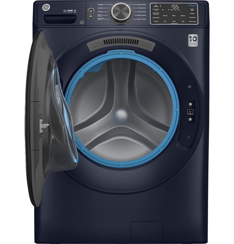 GE(R) 4.8 cu. ft. Capacity Smart Front Load ENERGY STAR(R) Washer with UltraFresh Vent System with OdorBlock(TM) and Sanitize w/Oxi-(GFW550SPRRS)