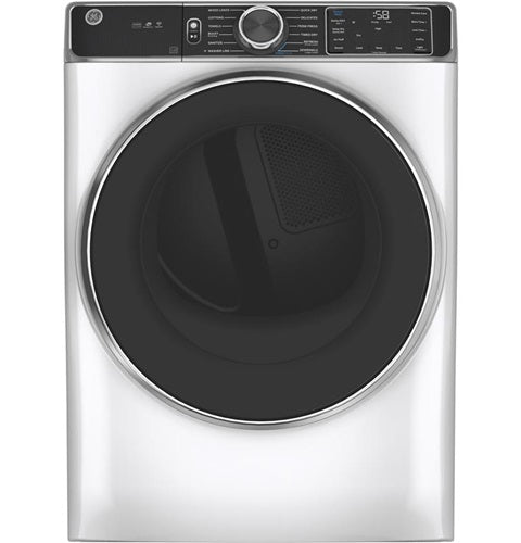 GE(R) 7.8 cu. ft. Capacity Smart Front Load Gas Dryer with Steam and Sanitize Cycle-(GFD85GSSNWW)
