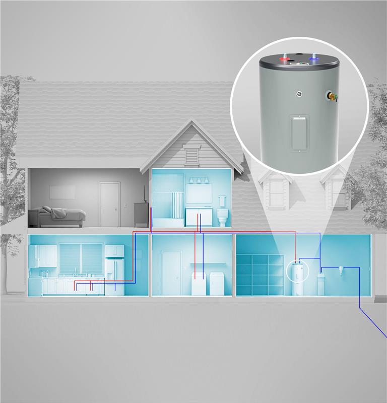GE(R) 50 Gallon Tall Electric Water Heater-(GE50T08BAM)