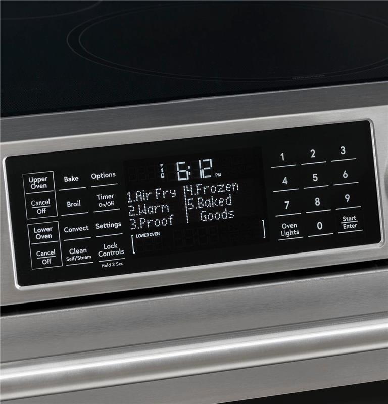 Caf(eback)(TM) 30" Smart Slide-In, Front-Control, Induction and Convection Double-Oven Range-(CHS950P3MD1)