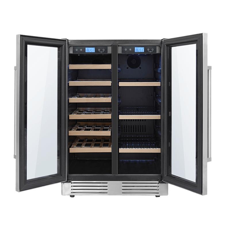 24 Inch French Door Wine and Beverage Center, 21 Wine Bottle Capacity and 95 Can Capacity-(THRK:TBC2401DI)