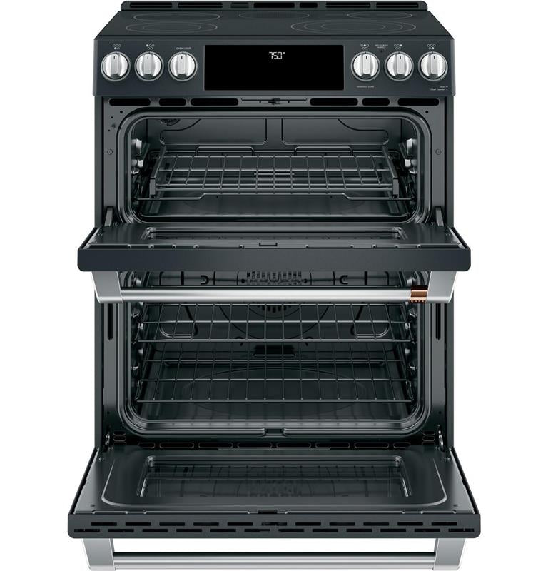 Caf(eback)(TM) 30" Smart Slide-In, Front-Control, Radiant and Convection Double-Oven Range-(CES750P3MD1)
