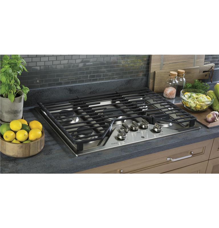 GE Profile(TM) 30" Built-In Gas Cooktop with 5 Burners and an Optional Extra-Large Cast Iron Griddle-(PGP7030SLSS)