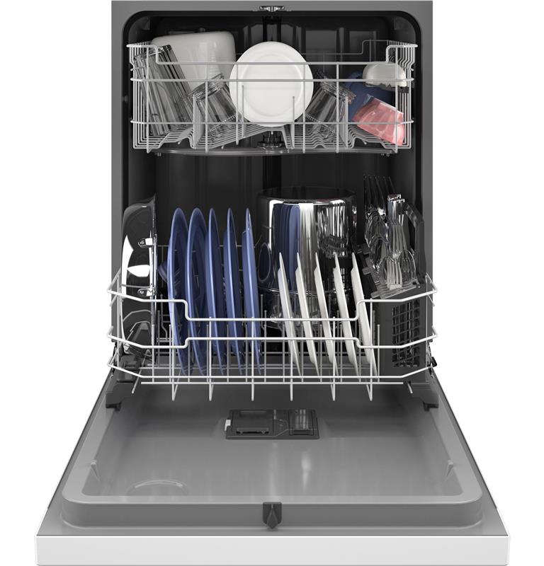 GE(R) Front Control with Plastic Interior Dishwasher with Sanitize Cycle & Dry Boost-(GDF550PGRWW)