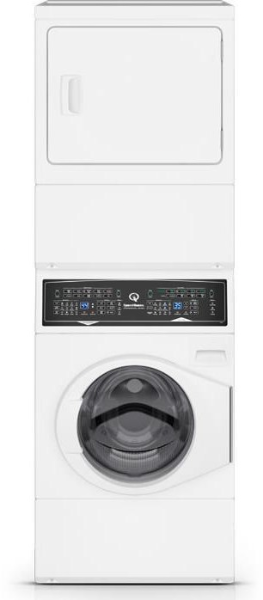 Speed Queen SF7 Stacked White Washer & Electric Dryer | Sanitize | Fast Cycle Times | 5-Year Warranty-(SF7003WE)