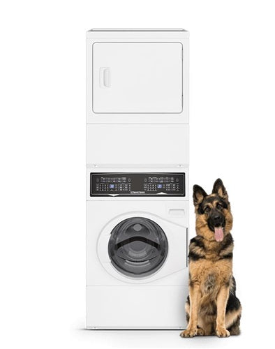 SF7 Stacked White Washer - Gas Dryer with Pet Plus  Sanitize  Fast Cycle Times  5-Year Warranty-(SF7007WG)