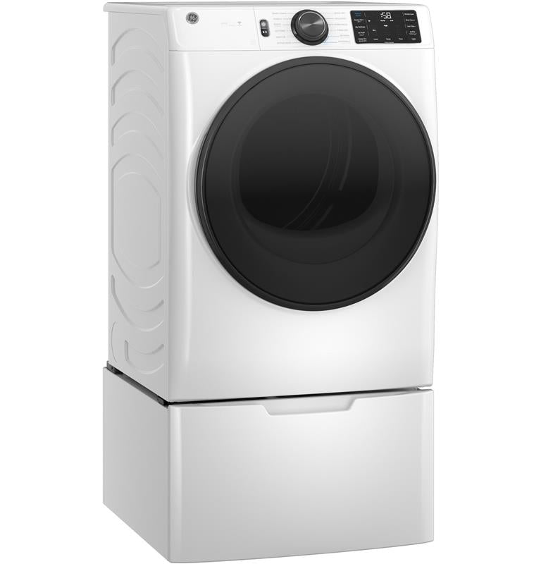 GE(R) 7.8 cu. ft. Capacity Smart Front Load Gas Dryer with Steam and Sanitize Cycle-(GFD65GSSVWW)