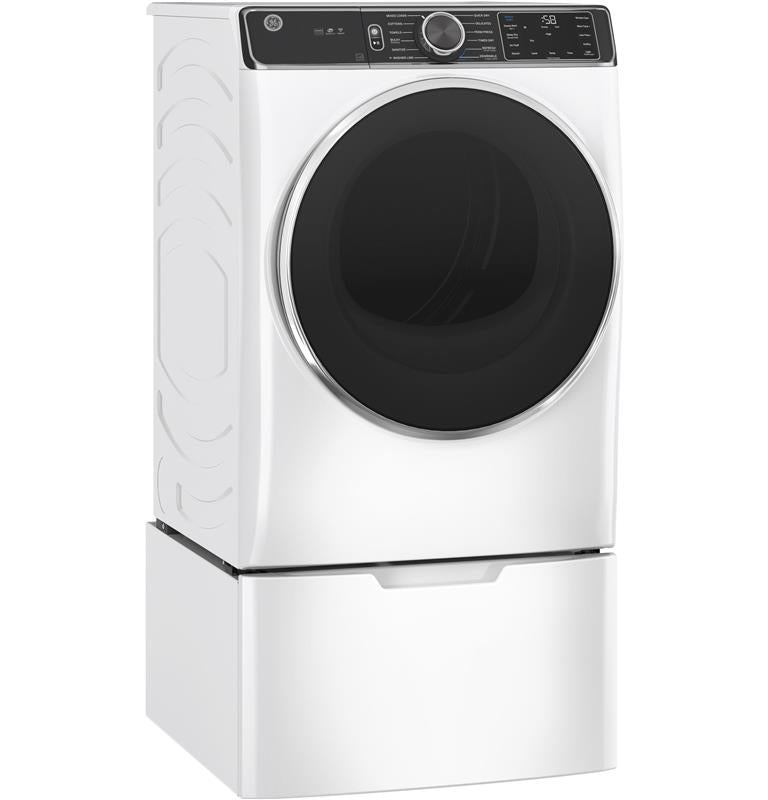 GE(R) 7.8 cu. ft. Capacity Smart Front Load Electric Dryer with Steam and Sanitize Cycle-(GFD85ESSNWW)