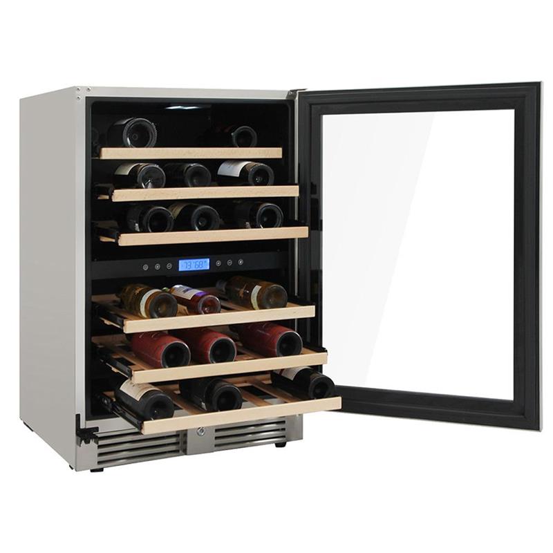 24 Inch Dual Zone Indoor/outdoor Wine Cooler, 46 Wine Bottle Capacity-(TWC2401DO)