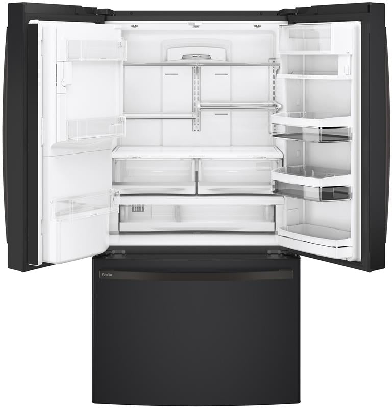 GE Profile(TM) Series ENERGY STAR(R) 22.1 Cu. Ft. Counter-Depth French-Door Refrigerator with Hands-Free AutoFill-(PYE22KELDS)