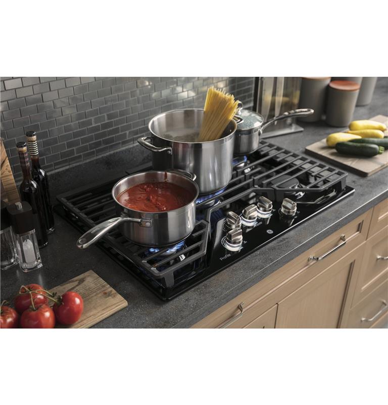 GE Profile(TM) 30" Built-In Gas Cooktop with 5 Burners and Optional Extra-Large Cast Iron Griddle-(PGP7030DLBB)