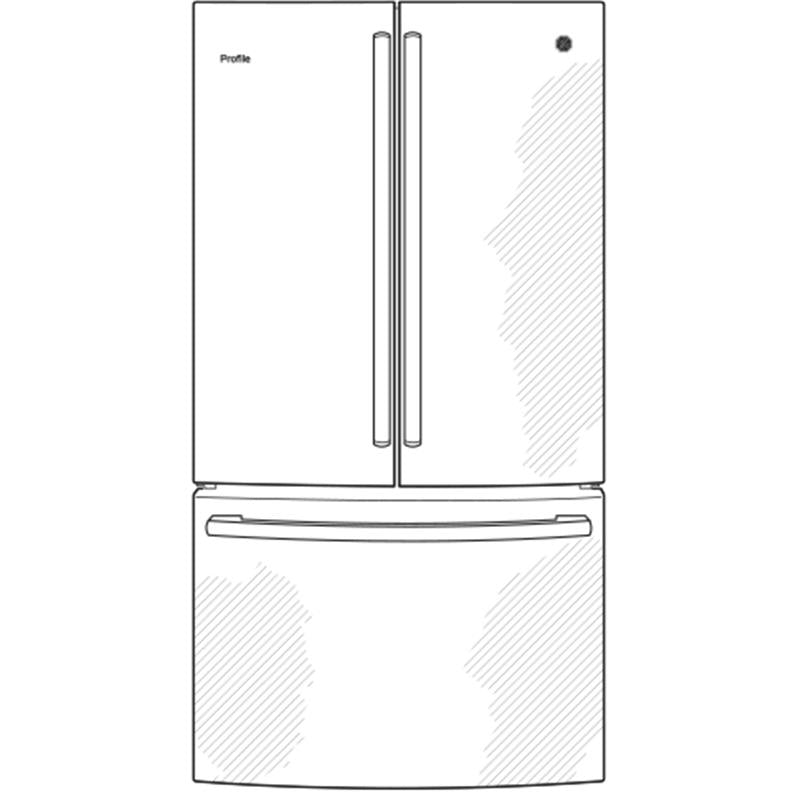GE Profile(TM) Series ENERGY STAR(R) 23.1 Cu. Ft. Counter-Depth French-Door Refrigerator-(PWE23KMKES)