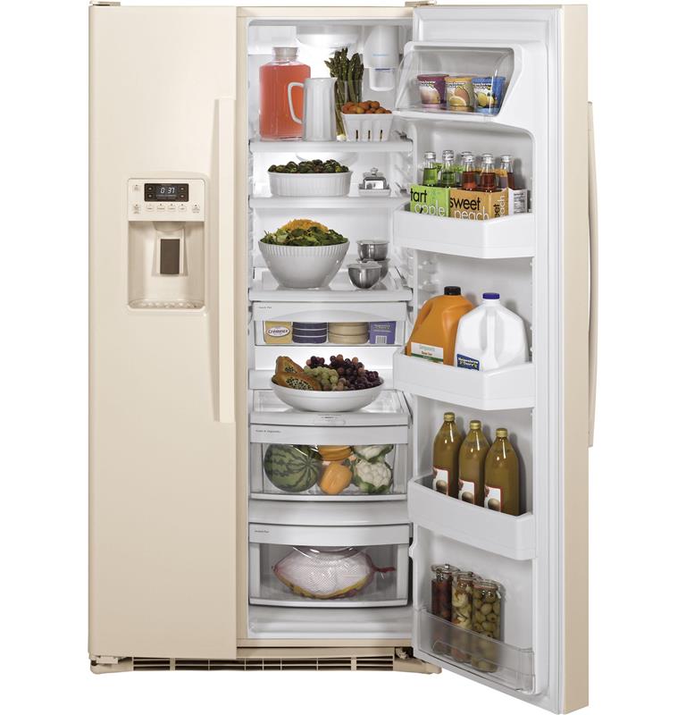 GE(R) ENERGY STAR(R) 25.3 Cu. Ft. Side-By-Side Refrigerator-(GSE25GGHCC)