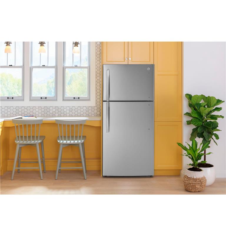 GE(R) ENERGY STAR(R) 18.3 Cu. Ft. Top-Freezer Refrigerator-(GTE18MSRRSS)