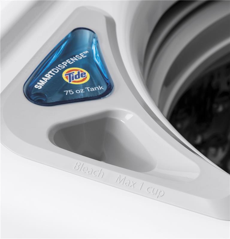 GE(R) 5.0 cu. ft. Capacity Smart Washer with Sanitize w/Oxi and SmartDispense-(GTW845CSNWS)