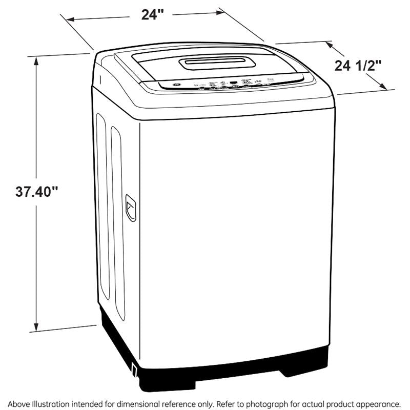GE(R) Space-Saving 2.8 cu. ft. Capacity Stationary Washer with Stainless Steel Basket-(GNW128SSMWW)