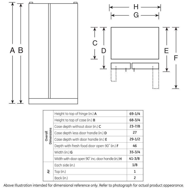 GE(R) 21.9 Cu. Ft. Counter-Depth Side-By-Side Refrigerator-(GZS22DSJSS)