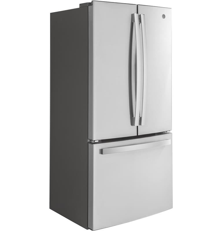 GE(R) ENERGY STAR(R) 18.6 Cu. Ft. Counter-Depth French-Door Refrigerator-(GWE19JSLSS)