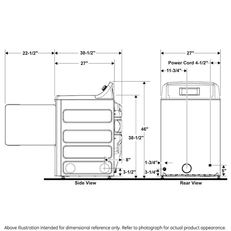 GE(R) 7.4 cu. ft. Capacity aluminized alloy drum Commercial Gas Dryer with Sensor Dry-(VTD52GASRWB)