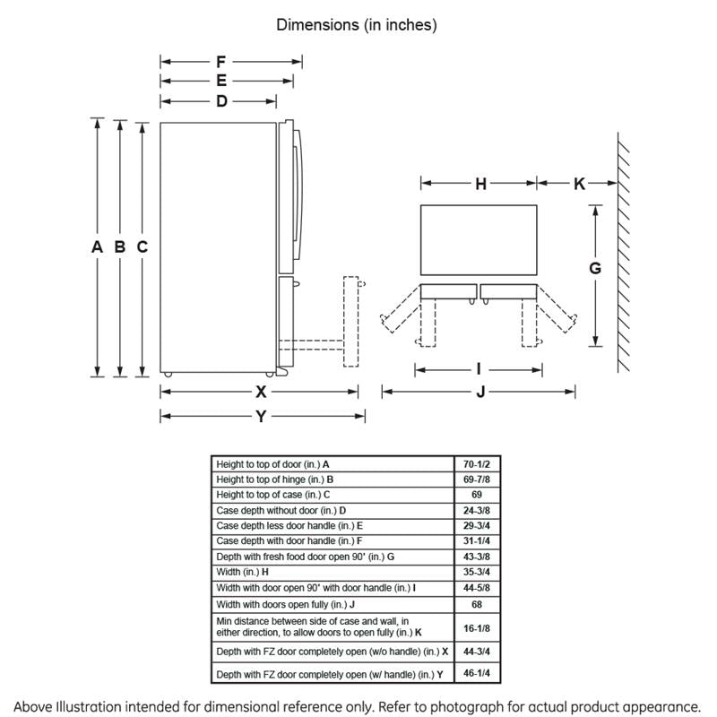 GE Profile(TM) Series 22.1 Cu. Ft. Counter-Depth French-Door Refrigerator with Door In Door and Hands-Free AutoFill-(PYD22KBLTS)