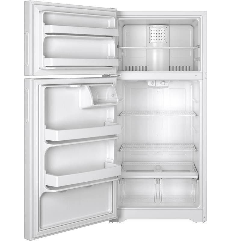 Hotpoint(R) 14.6 Cu. Ft. Recessed Handle Top-Freezer Refrigerator-(HPS15BTHLWW)