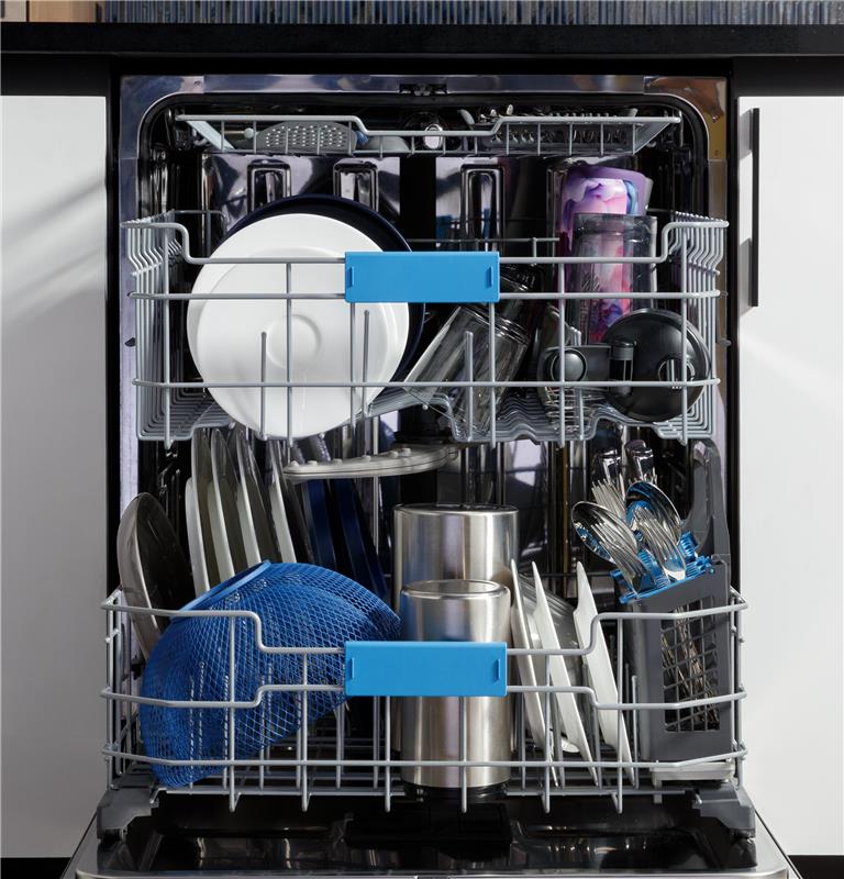 GE Profile(TM) Fingerprint Resistant Top Control with Stainless Steel Interior Dishwasher with Microban(TM) Antimicrobial Protection with Sanitize Cycle-(PDP715SYVFS)