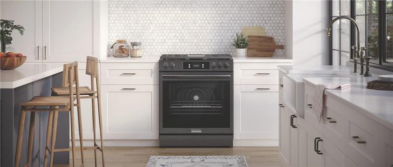 Frigidaire Gallery 30" Front Control Gas Range with Total Convection-(GCFG3060BD)