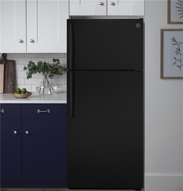 GE(R) 16.6 Cu. Ft. Top-Freezer Refrigerator-(GTS17DTNRBB)