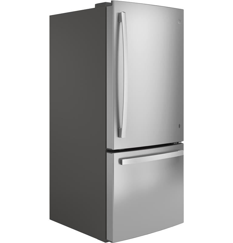GE(R) ENERGY STAR(R) 21.0 Cu. Ft. Bottom-Freezer Refrigerator-(GBE21DSKSS)