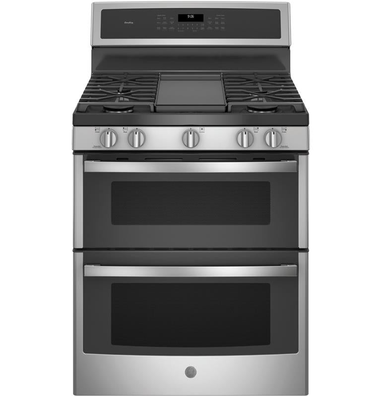 GE Profile(TM) 30" Free-Standing Gas Double Oven Convection Range-(PGB960SEJSS)