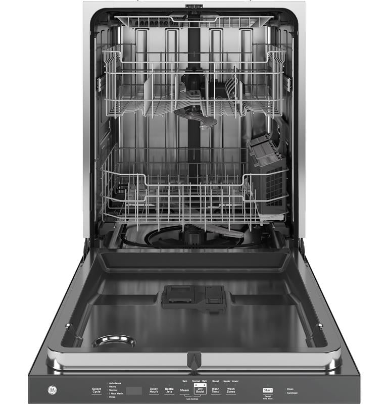 GE(R) Fingerprint Resistant Top Control with Stainless Steel Interior Dishwasher with Sanitize Cycle-(GDP670SYVFS)