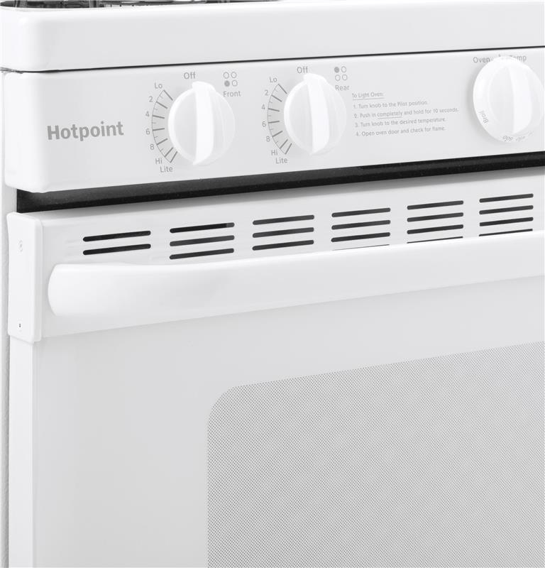 Hotpoint(R) 30" Free-Standing Gas Range with Cordless Battery Ignition-(RGBS200DMWW)