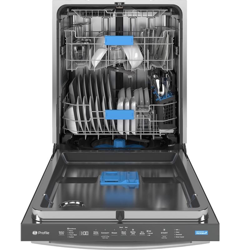 GE Profile(TM) Fingerprint Resistant Top Control with Stainless Steel Interior Dishwasher with Microban(TM) Antimicrobial Protection with Sanitize Cycle-(PDT715SYVFS)