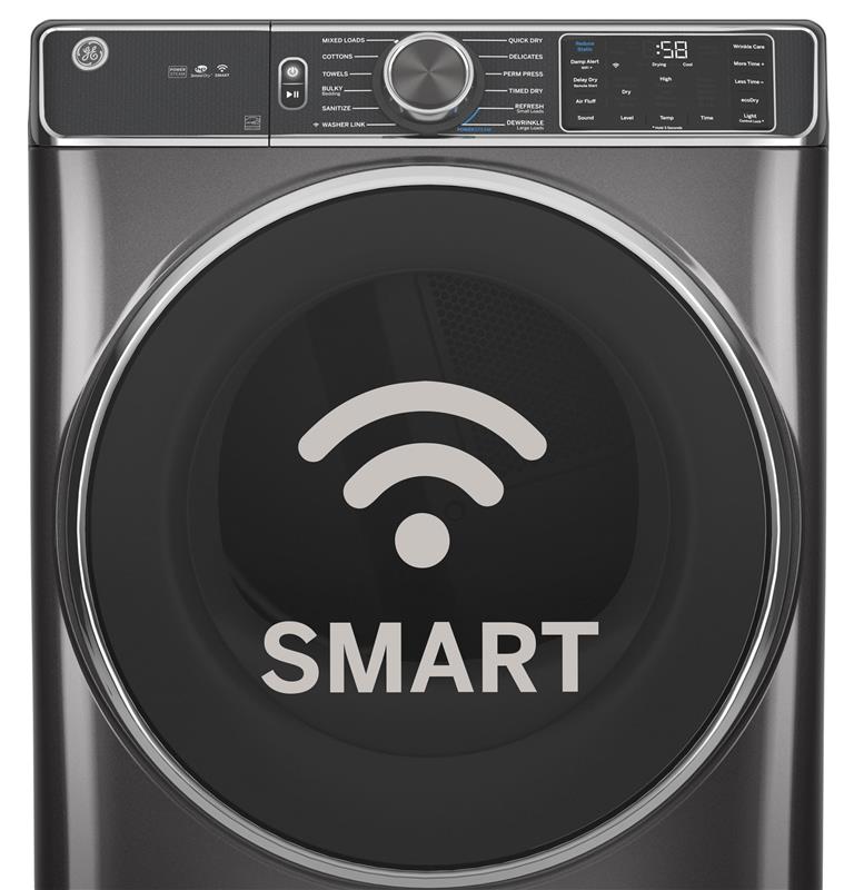 GE(R) 7.8 cu. ft. Capacity Smart Front Load Electric Dryer with Steam and Sanitize Cycle-(GFD65ESPNSN)