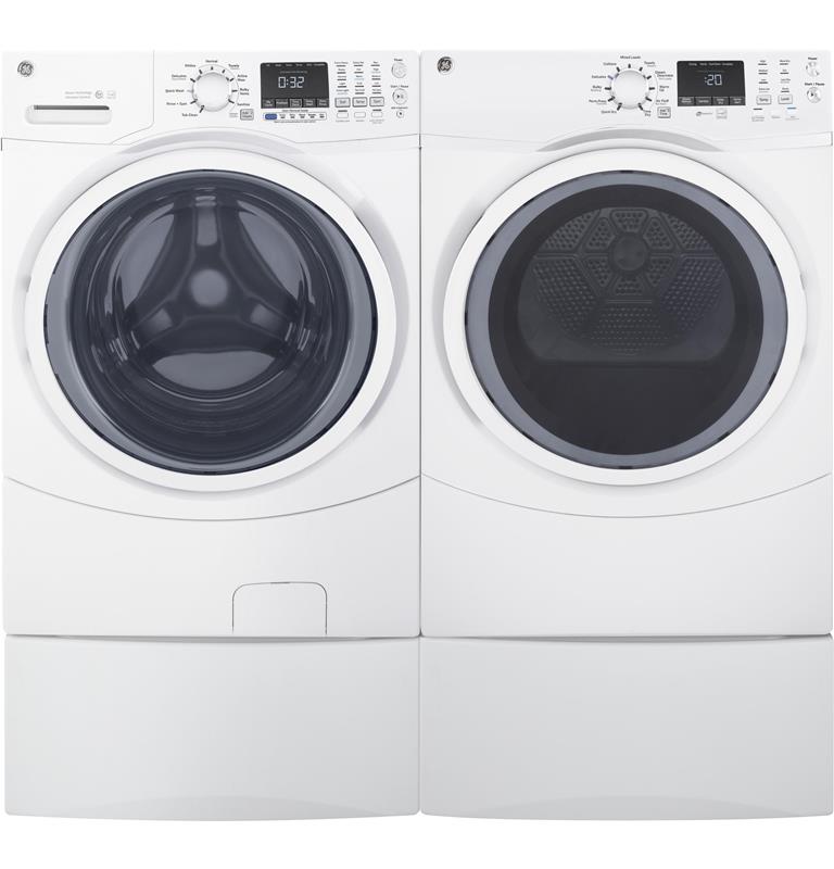 GE(R) 7.5 cu. ft. Capacity Front Load Electric Dryer with Steam-(GFD45ESSMWW)