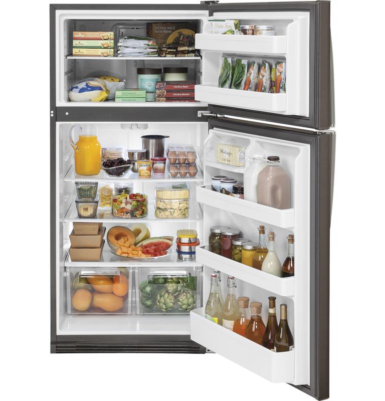 GE(R) 20.8 Cu. Ft. Top-Freezer Refrigerator-(GTS21FMKES)