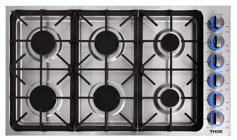 36 Inch Professional Drop-in Gas Cooktop With Six Burners In Stainless Steel-(TGC3601)