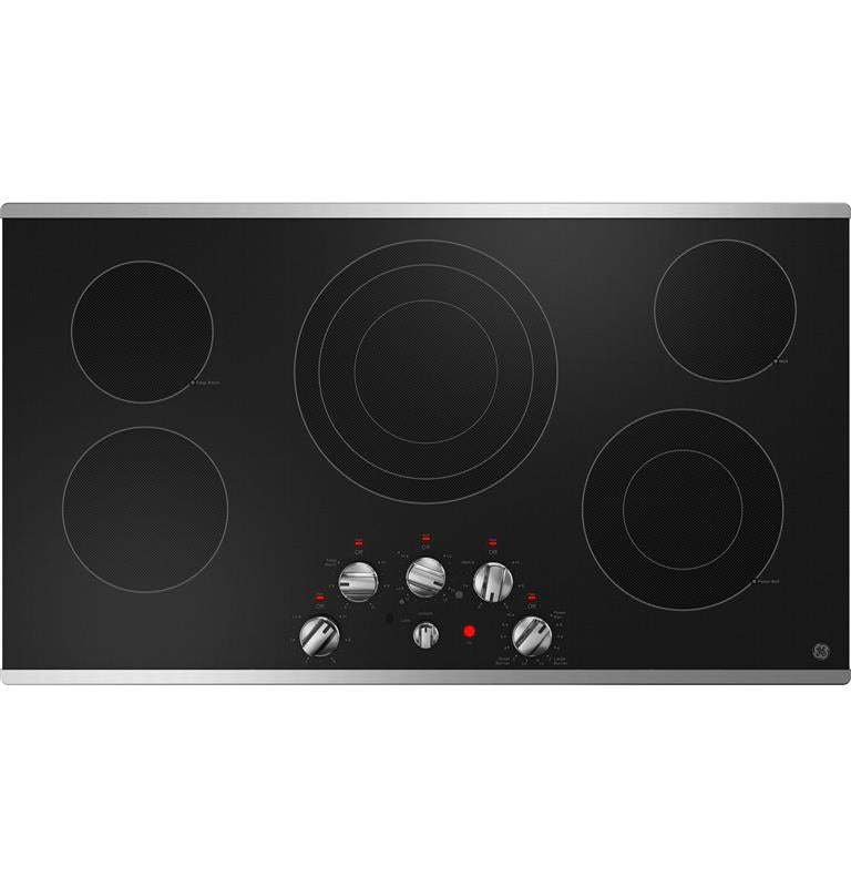 GE(R) 36" Built-In Knob Control Electric Cooktop-(JEP5036STSS)
