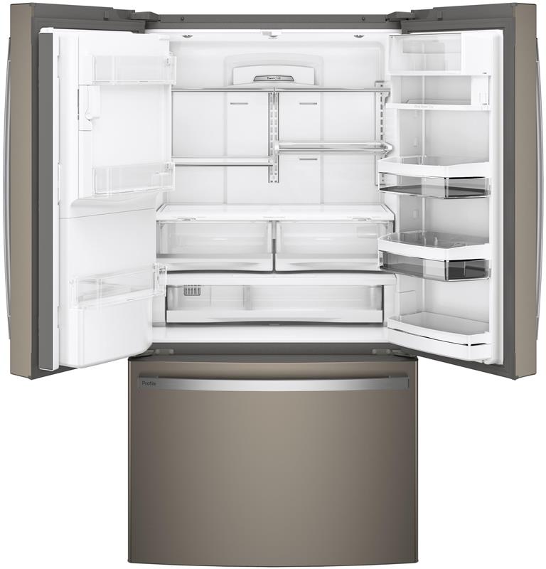 GE Profile(TM) Series ENERGY STAR(R) 22.1 Cu. Ft. Counter-Depth French-Door Refrigerator with Hands-Free AutoFill-(PYE22KMKES)