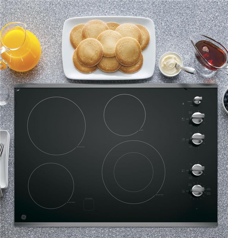 GE(R) 30" Built-In Knob Control Electric Cooktop-(JP3530SJSS)