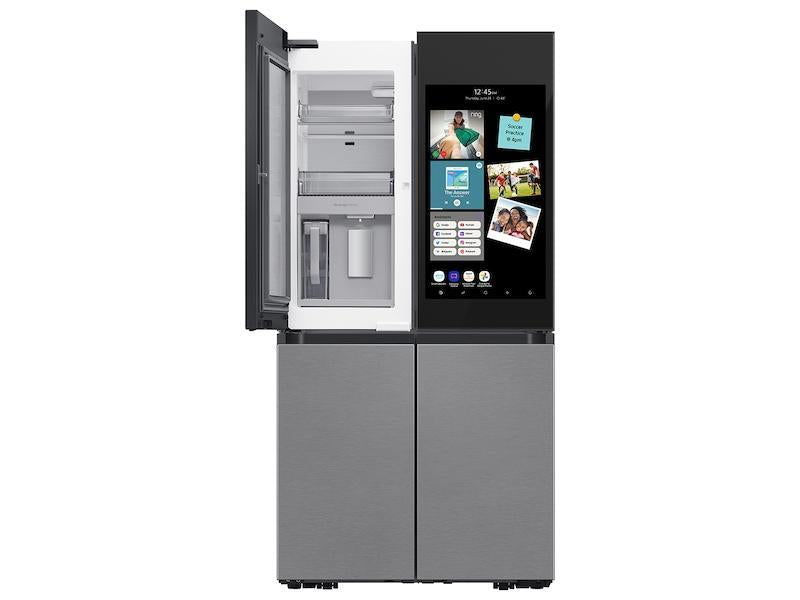 Bespoke 4-Door Flex(TM) Refrigerator (29 cu. ft.) with Family Hub(TM)+ in Charcoal Glass Top and Stainless Steel Bottom Panels-(RF29CB9900QKAA)